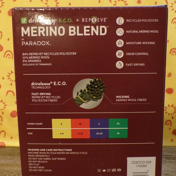 PARADOX Merino Blend NWT Women's Purple Top Performance Base Layer - Size SMALL - Picture 3 of 5